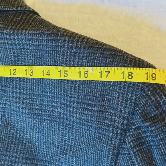 Woodmere Vintage Wool Sport Coat Glen Plaid Blue Gray 42 L Preppy Academia - Picture 9 of 16